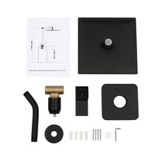 8" Black Shower Faucet Set Bathroom Rain Shower System Shower Trim Kit w/ Valve