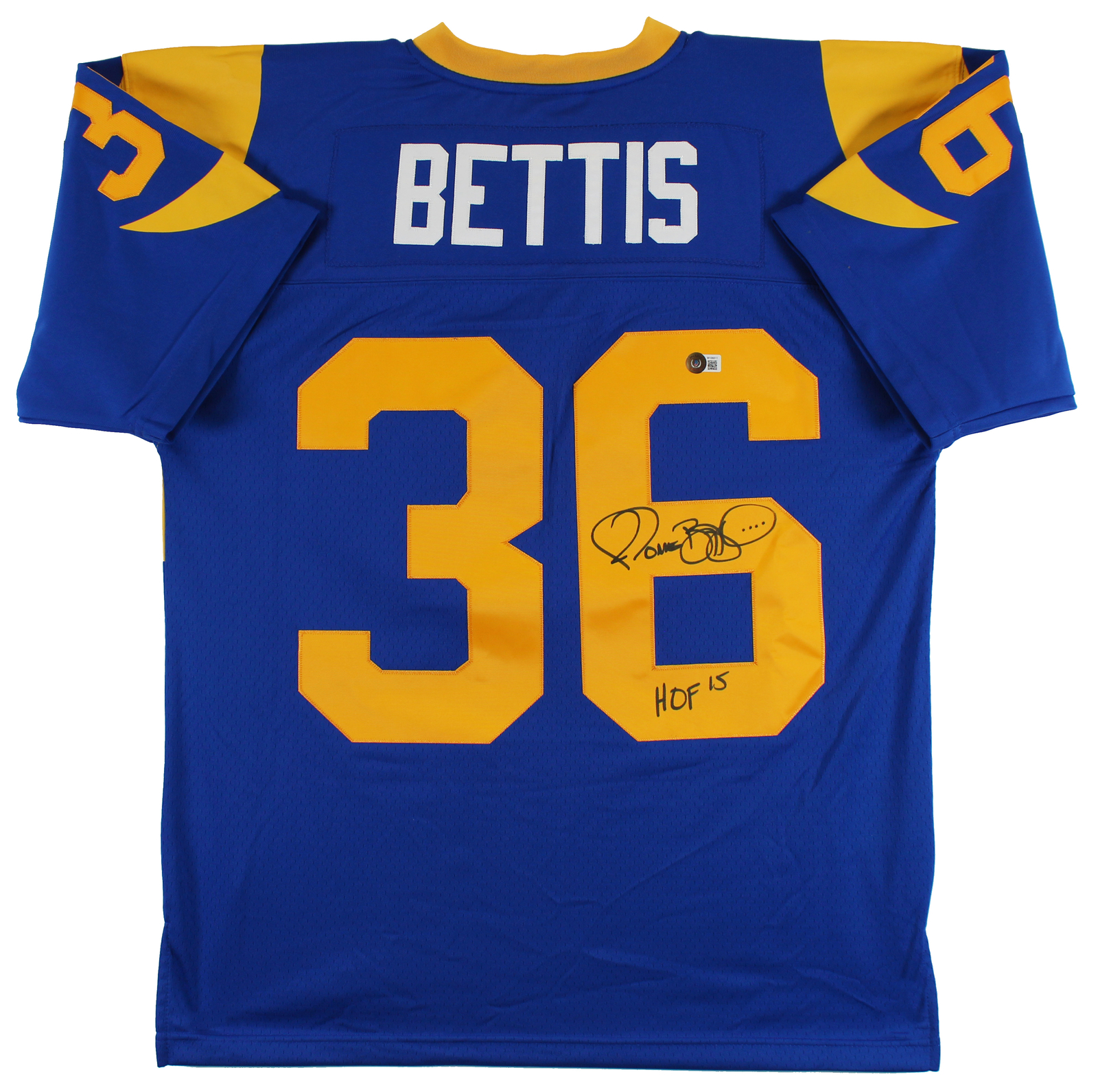 Jerome Bettis Autographed Signed Rams "HOF 15" Blue Mitchell & Ness Jersey Beckett Witnessed 