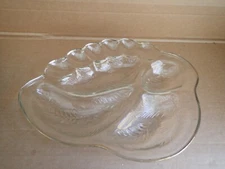 Vintage Large Glass Divided 10 Section Serving Tray Platter 17”X13.5"  Gold Edge