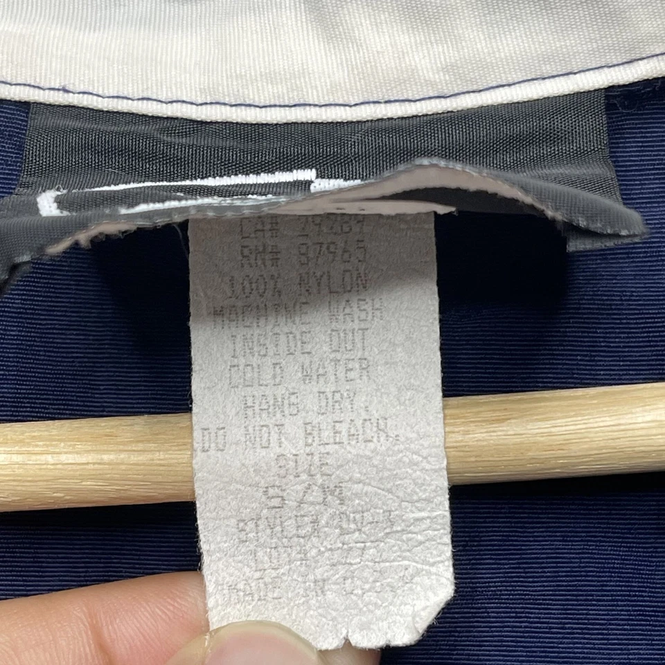 Cortavientos Estilo Surf Vintage Azul Marino y Blanco Nailon 1/4 Cremallera Con Logo Bandera de Buceo Pequeño Foto 4 de 4