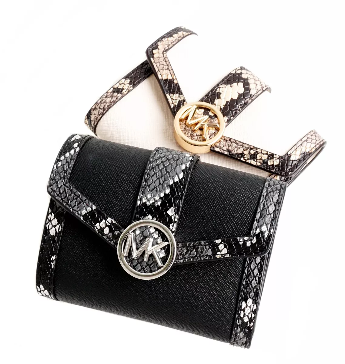 Michael Kors Purse Wallet Carmen Md Flap Blfld Black Multi eBay