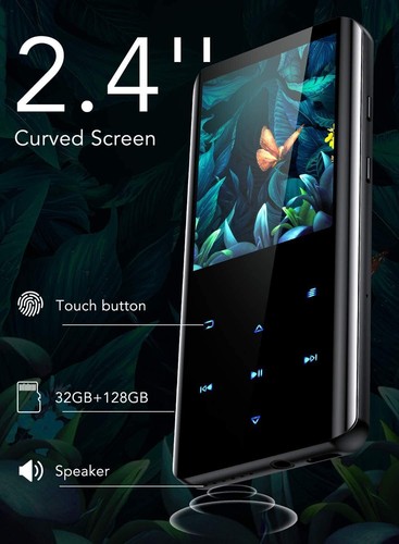 32GB MP3 Player with Bluetooth 5.0, AGPTEK 2.4" Curved Screen Music Player with - Picture 4 of 9