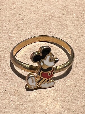 Vintage +40 yrs Disney Mickey Mouse Ring Adjustable Child Size