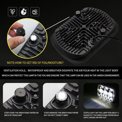 7x6 5X7" LED Projector Hi-Lo Beam Halo DRL Headlight For Wrangler XJ Chevy Truck - Picture 7 of 9