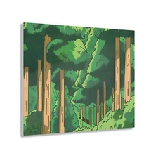 Green Trees in Forest AI Generated Plant Art Kid Toddler Nursery Acrylic Print