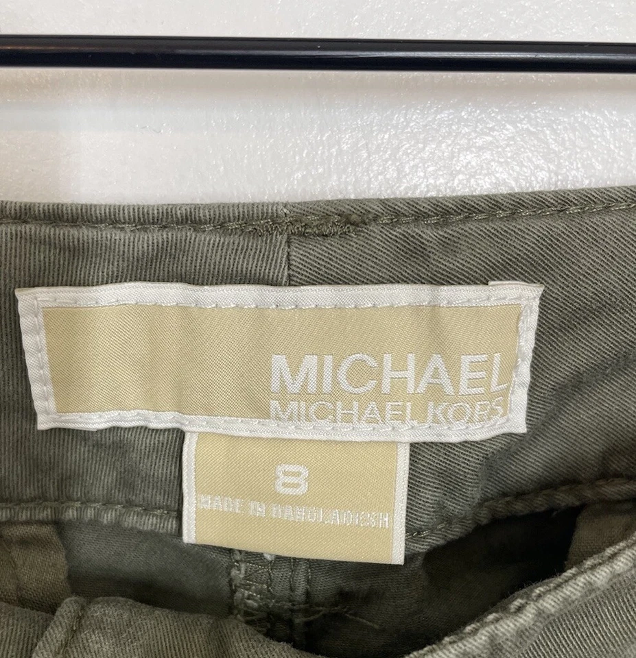 Michael Kors Womens Skinny Ankle Pants Olive Green Size 8 - Image 4 of 4