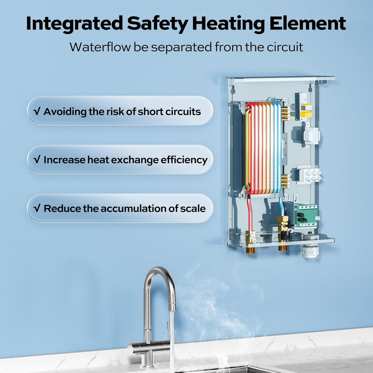 Calentador De Agua Eléctrico ORBEK 11kW Tankless Water Heater