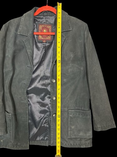 The Territory Ahead 4 Button Dark Slate Leather Dress Coat M - Picture 8 of 10
