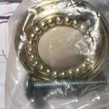 Amerock BP862-3 Polished Brass 1 1/4" Beaded Cabinet Pull, Porcelain Center (3)