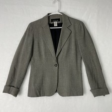 Jones New York Women s Black White Weave Pattern Suit Jacket Sz 4