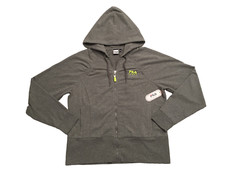 Fila Sport Womens Gray Embroidered Full Zip Twin Pocket Hoodie Sweatshirt Sz XL