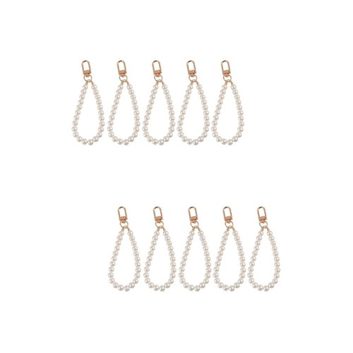 Set of 2 Pearl Key Chain Short Mobile Phone Rope Simple Design Hanging Decor - Zdjęcie 7 z 12