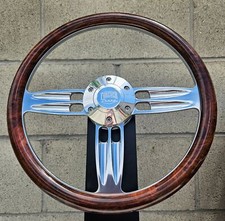 14 Inch Hydro Dipped Burl Wood Steering Wheel Aluminum Rivets Horn 6 Hole 14 Inch Hydro Dipped Burl Wood Steering Wheel Aluminum Rivets Horn 6 Hole