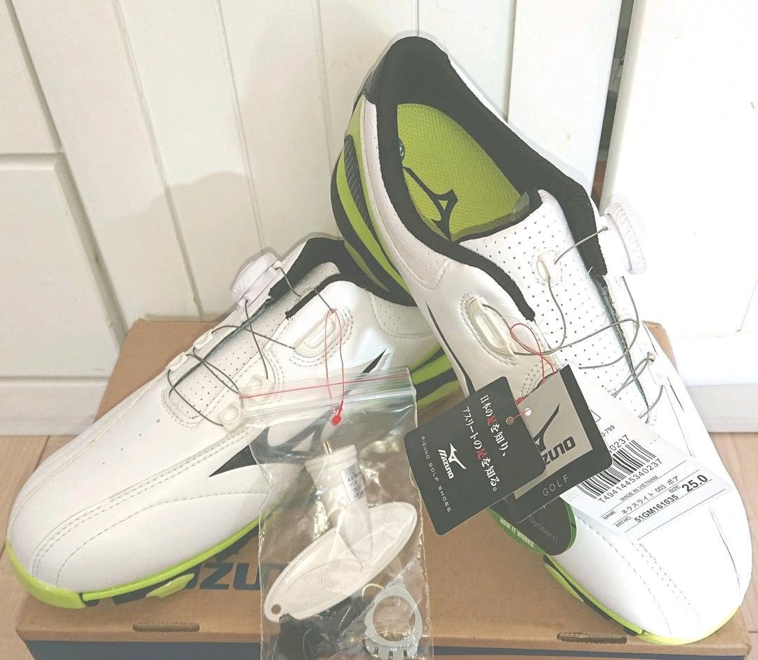 Mizuno golf shoes NEXLITE 003 Boa 51GM1610 White x yellow 25cm US8