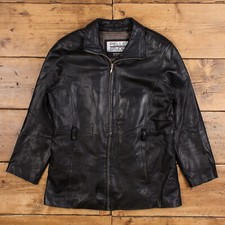 Vintage Wilsons Leather Jacket L 90s Pelle Studio Black Womens Zip