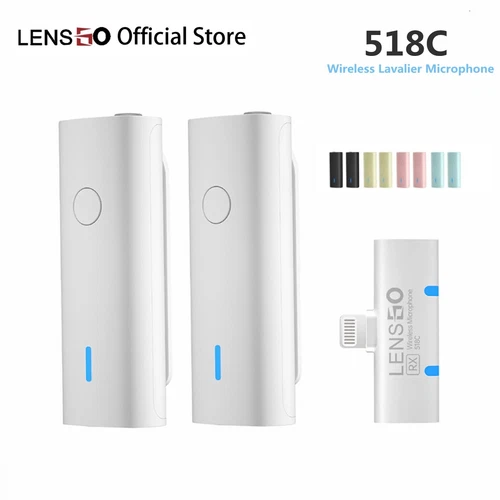 LENSGO 518C 2.4g Wireless Lavalier Microphone for Smartphone iPhone Android 