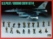 Hasegawa 36005 (X48-5)  1/48 U.S. Pilots and Ground Crew Set B - USA Shipping