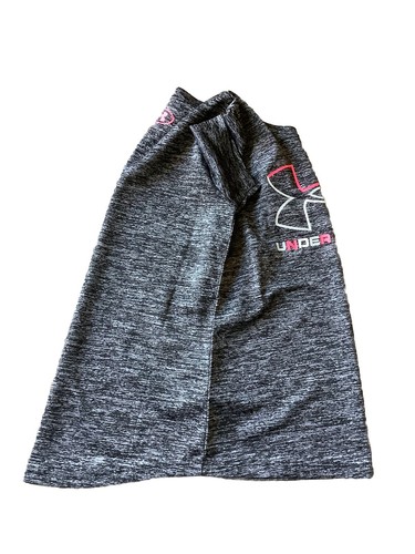 Under Armour Short Sleeve Shirt Youth Girls Size XS X-Small Gray EUC Pink Logo - Picture 2 of 12