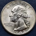 1945 D Washington Quarter 25c Silver BU UNC GEM Brilliant Uncirculated #97171
