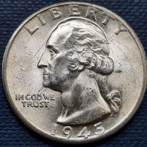 1945 D Washington Quarter 25c Silver BU UNC GEM Brilliant Uncirculated #97171