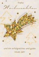 Weihnachten GlüCkwunschkarte Mit Umschlag Weihnachtstern Glitzer Sterne