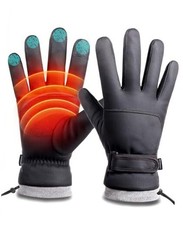 Winter Gloves for Men Women Adjustable Wrist Windproof Waterproof Large Black