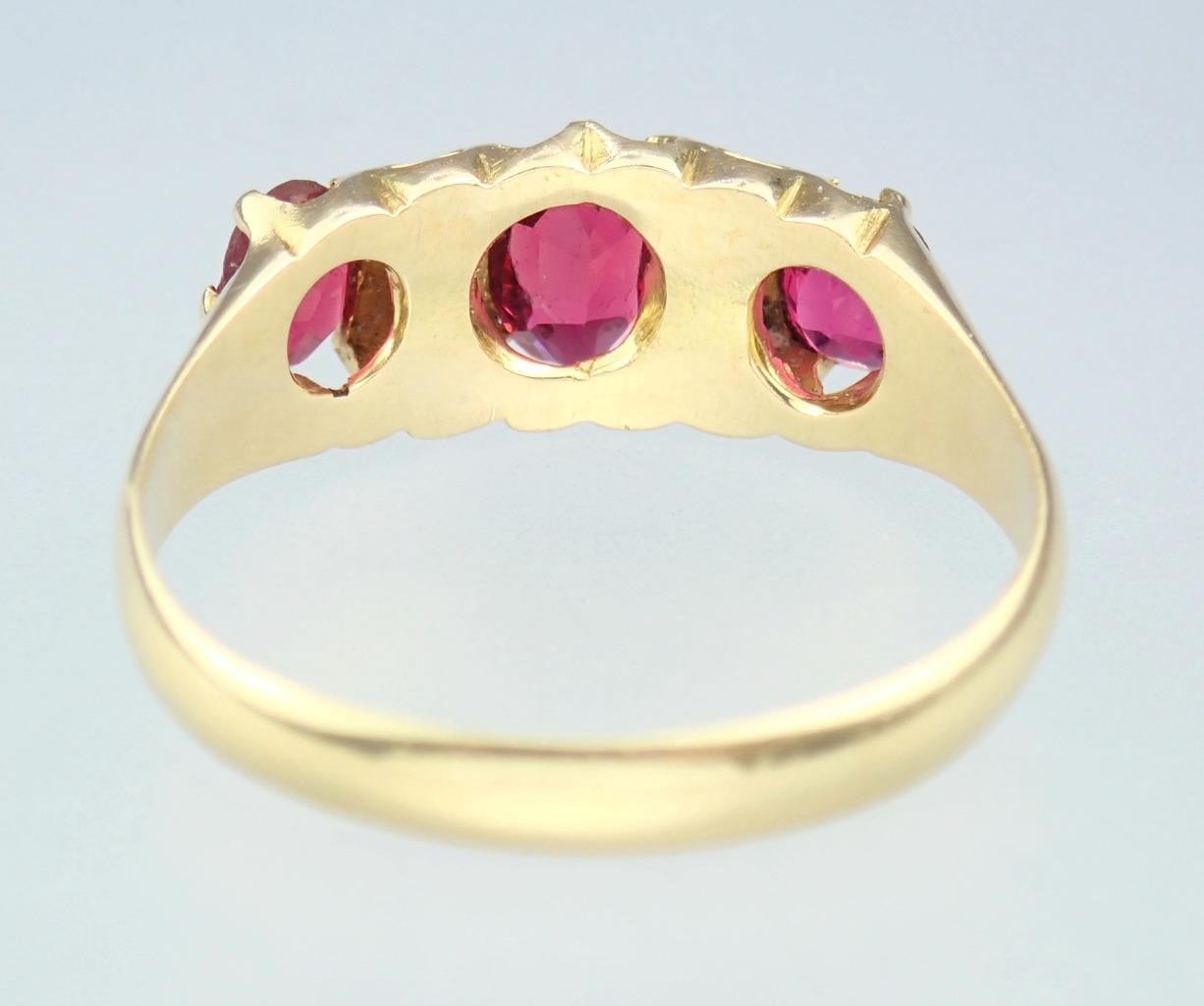 Pretty Antique Art Deco Solid 18K Gold Ruby Diamo… - image 11