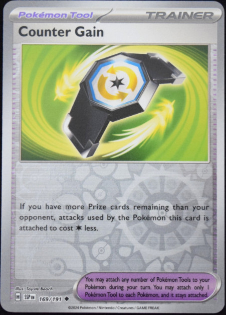 Pokemon - 169/191 Counter Gain - Reverse Holo - Surging Sparks - NM/M