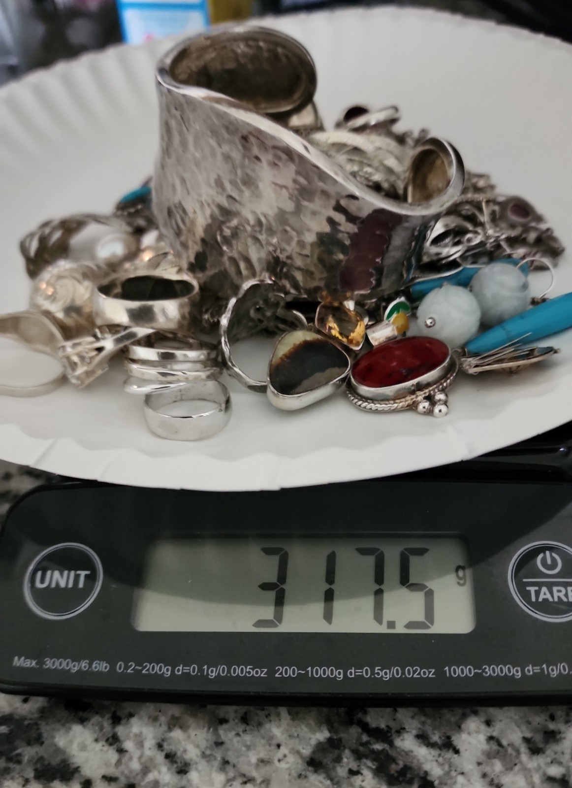 Sterling Silver Jewelry Lot 317.5g Vintage Mexico TAXCO Gemstones Wholesale Bulk