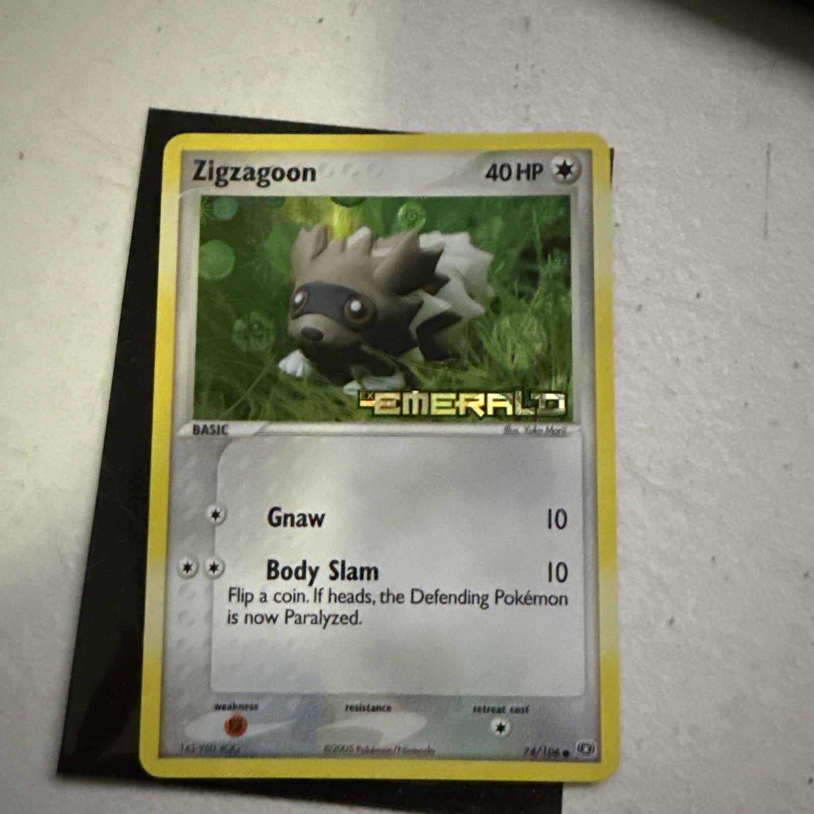 2005 Pokemon EX Emerald Zigzagoon Reverse Holo #74/106
