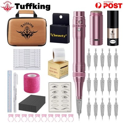 TUFFKING Permanent Makeup Wireless Pen Tattoo Machine Kit Eyeliner Eyebrow Lip