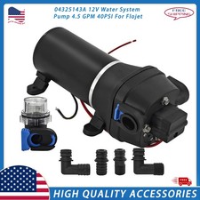 04325143A New 12V Water System Pump 4.5 GPM 40 PSI Fits For Flojet USA