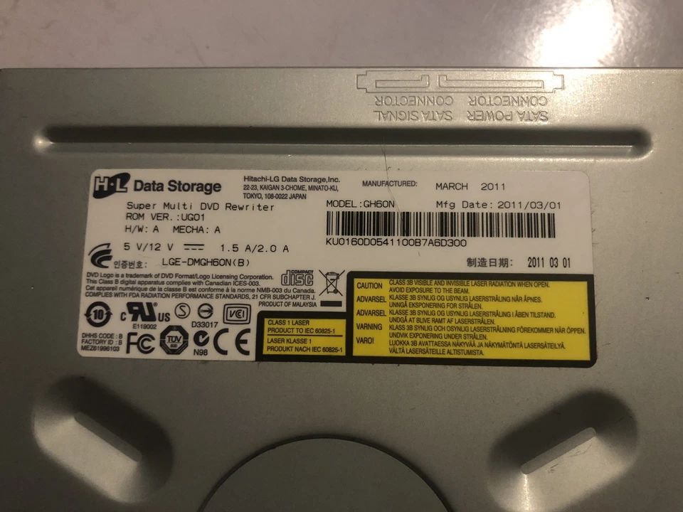 Unidad óptica regrabable de escritorio 5,25 interna SATA DVD-RW CD ROM R Foto 3 de 4