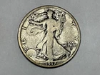 1917 D Walking Liberty Half Dollar 90% Silver Circulated Obverse Mint Mark #1