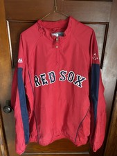 Majestic Cool Base Pullover Windbreaker Boston Red Sox Team Issued Size Large