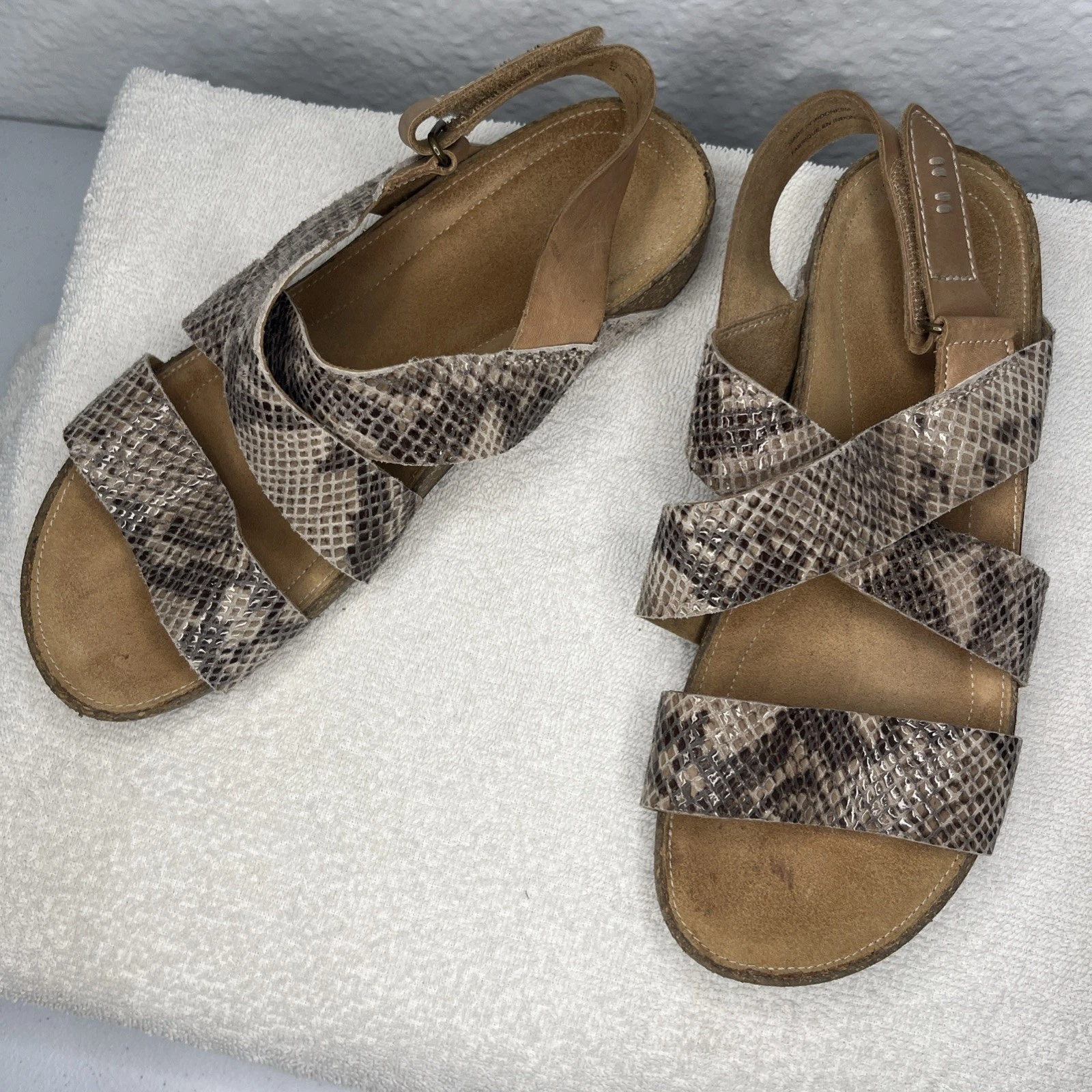 Sandali Clarks Artisan Perri Dunes pelle talpa stampa serpente slingback taglia 9