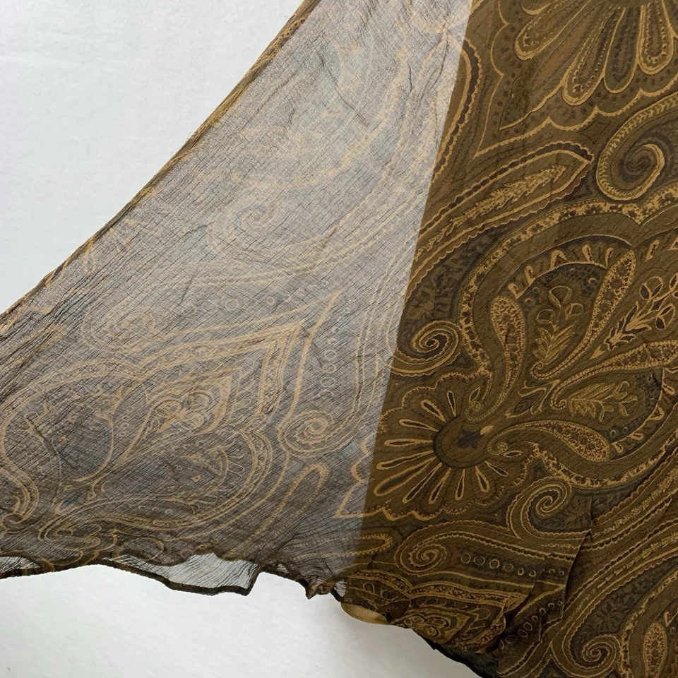 Falda midi Lauren Ralph Lauren para mujer 100 % seda gasa talla 14 Paisley Heritage Foto 3 de 4