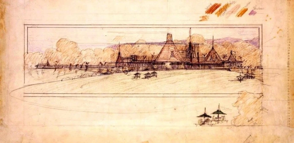 Nakoma Lake Tahoe Golf Clubhouse Drawing by Frank Lloyd Wright – Architectural - Image 2 of 2