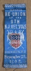 1892 GAR Ribbon Seventh Reunion of 9th N.J. Vet. Volunteers Elizabeth New Jersey