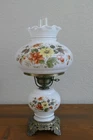 Hurricane Lamp, Hand Painted, Vintage, exceptional condition!