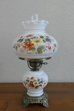 Hurricane Lamp, Hand Painted, Vintage, exceptional condition
