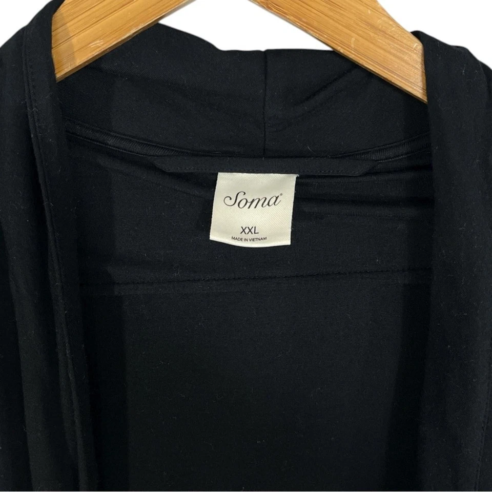 Roupão longo Soma Cool Nights tamanho XXL em preto - Imagem 4 de 4
