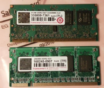 TRANSCEND 768MB DDR2 (512+256MB) für Notebooks
