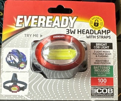 EVEREADY 3w COB Head Lamp With Straps Cycling Walking Torch Light