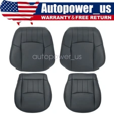 Driver / Passenger Bottom / Top Leather Seat Cover Black For 2006 2007 Benz C280