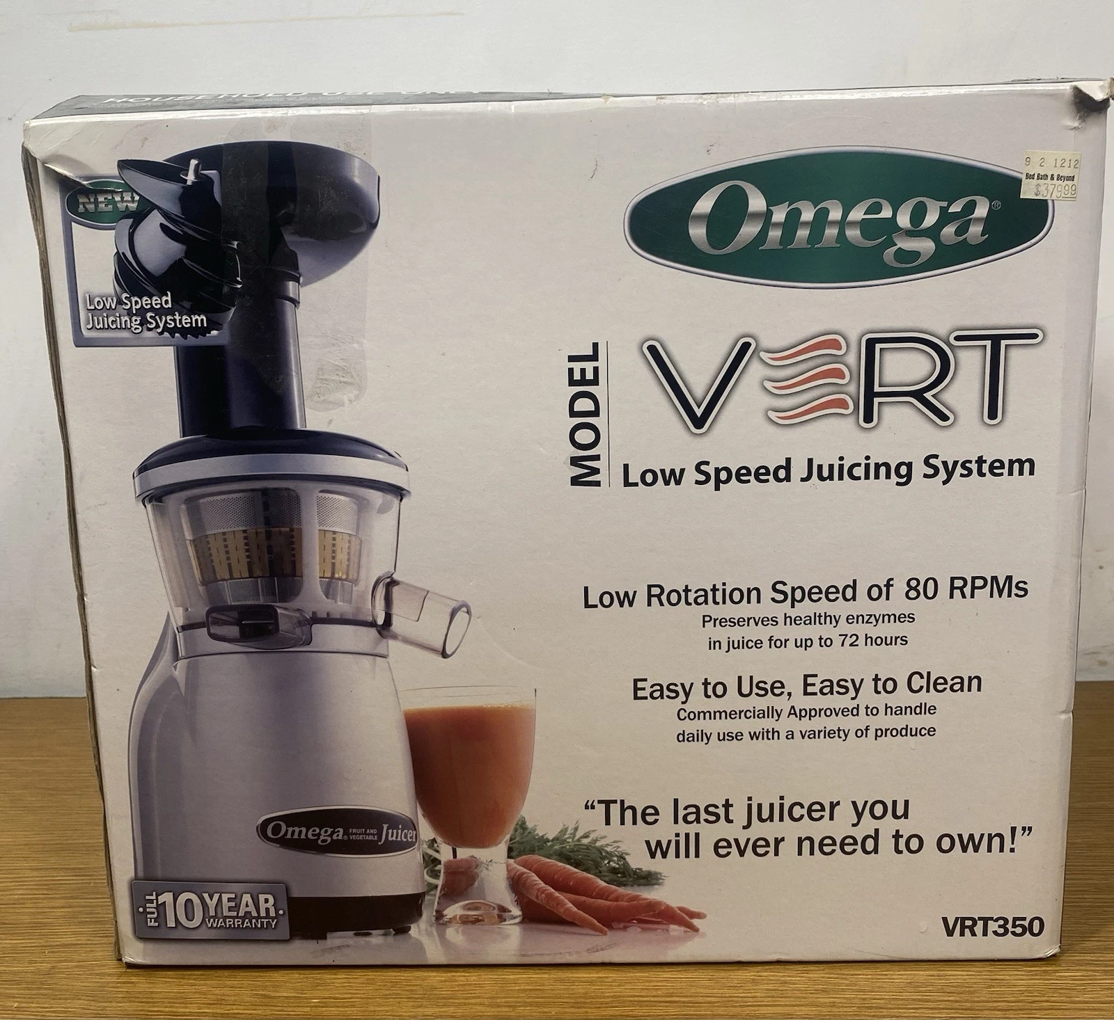 Omega Model VRT350 Low Speed Juicing System in Box-Works Great/Lightly Used