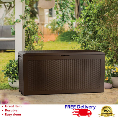 70 Gallon Outdoor Deck Box Resin Storage Bench Patio Garden Cushion Box