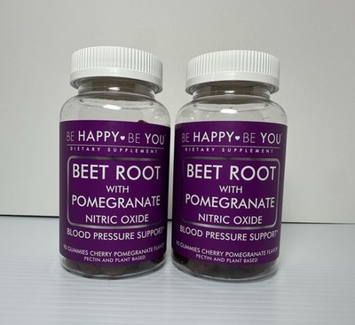 2x Be Happy Be You Beet Root Pomegranate Blood Pressure Support 90 Gummies 2027