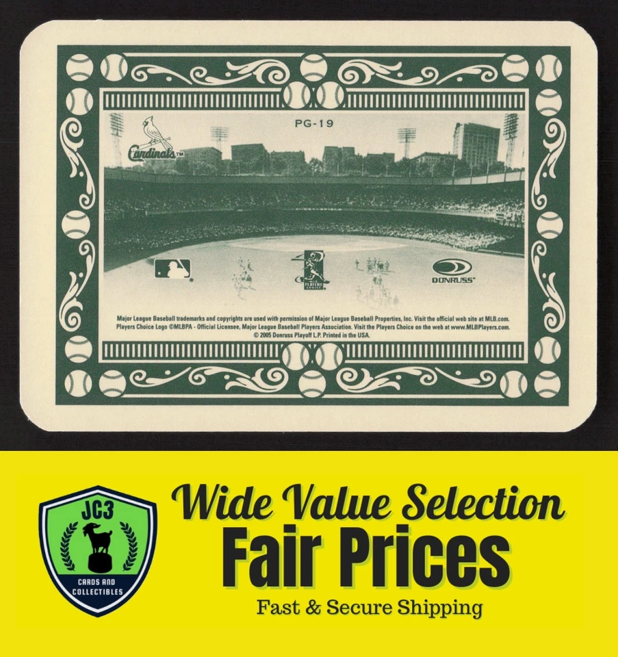 2005 Throwback Threads Polo Grounds HIT Long 3 /65 Jim Edmonds #PG-19 Cardinals - Image 2 of 2