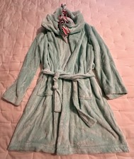 Cat  Jack Kids Large 10-12 Teal Bath Robe Hood Unicorn Belt Pockets Warm Fuzzy
